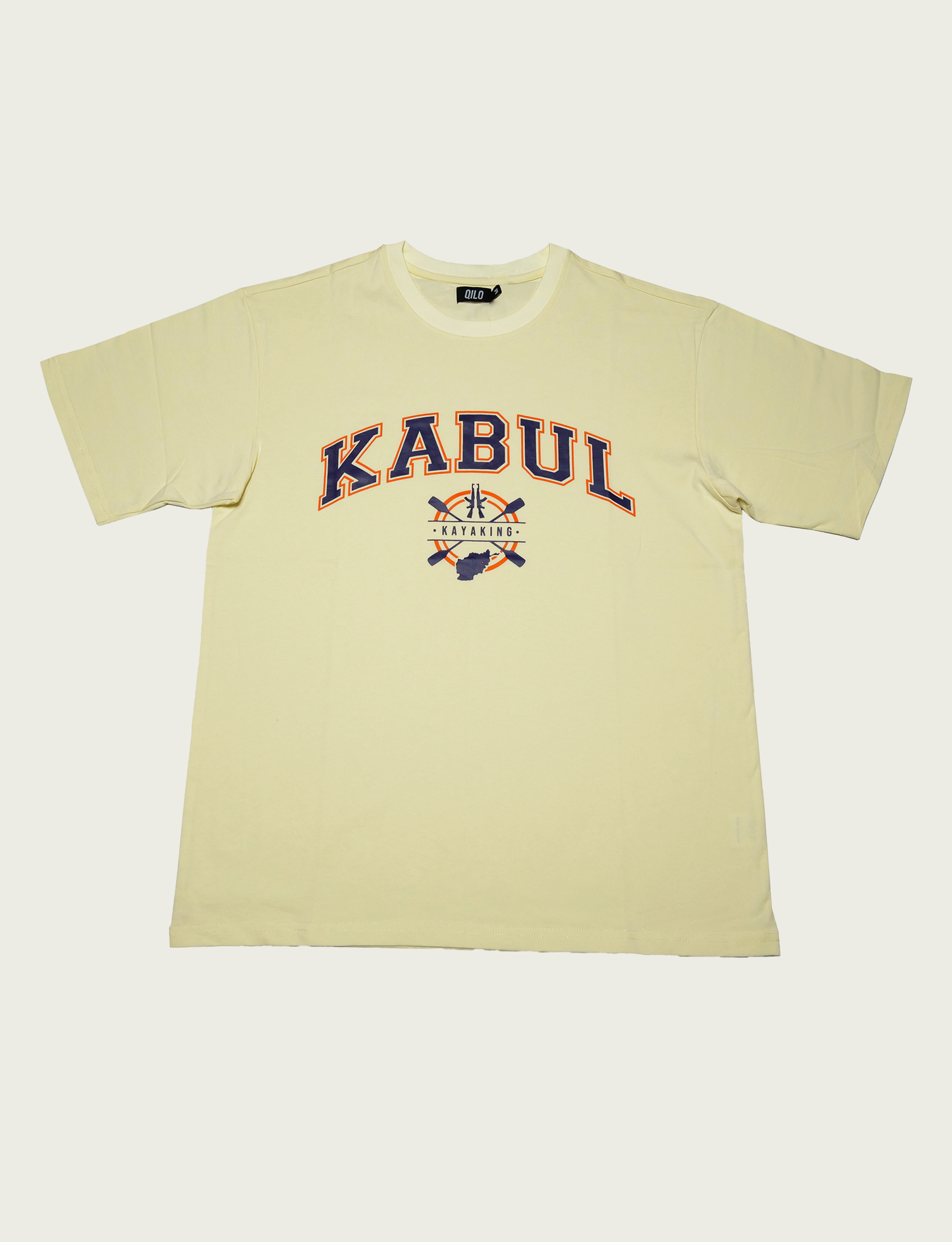 QILO Kabul Kayaking Tee in Cream キロ カブル ティーシャツ クリーム