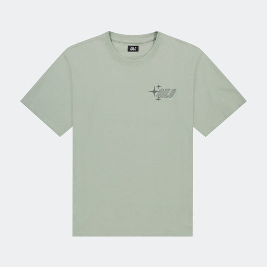 “Biologics” Tee in Lichen Green