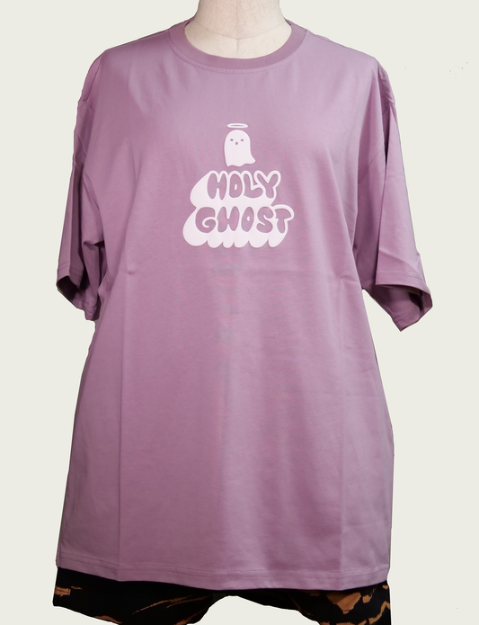 QILO Apostle Club - Holy Ghost Puff-Print Tee in Mauve　キロ ホーリィゴースト ティーシャス マーブル